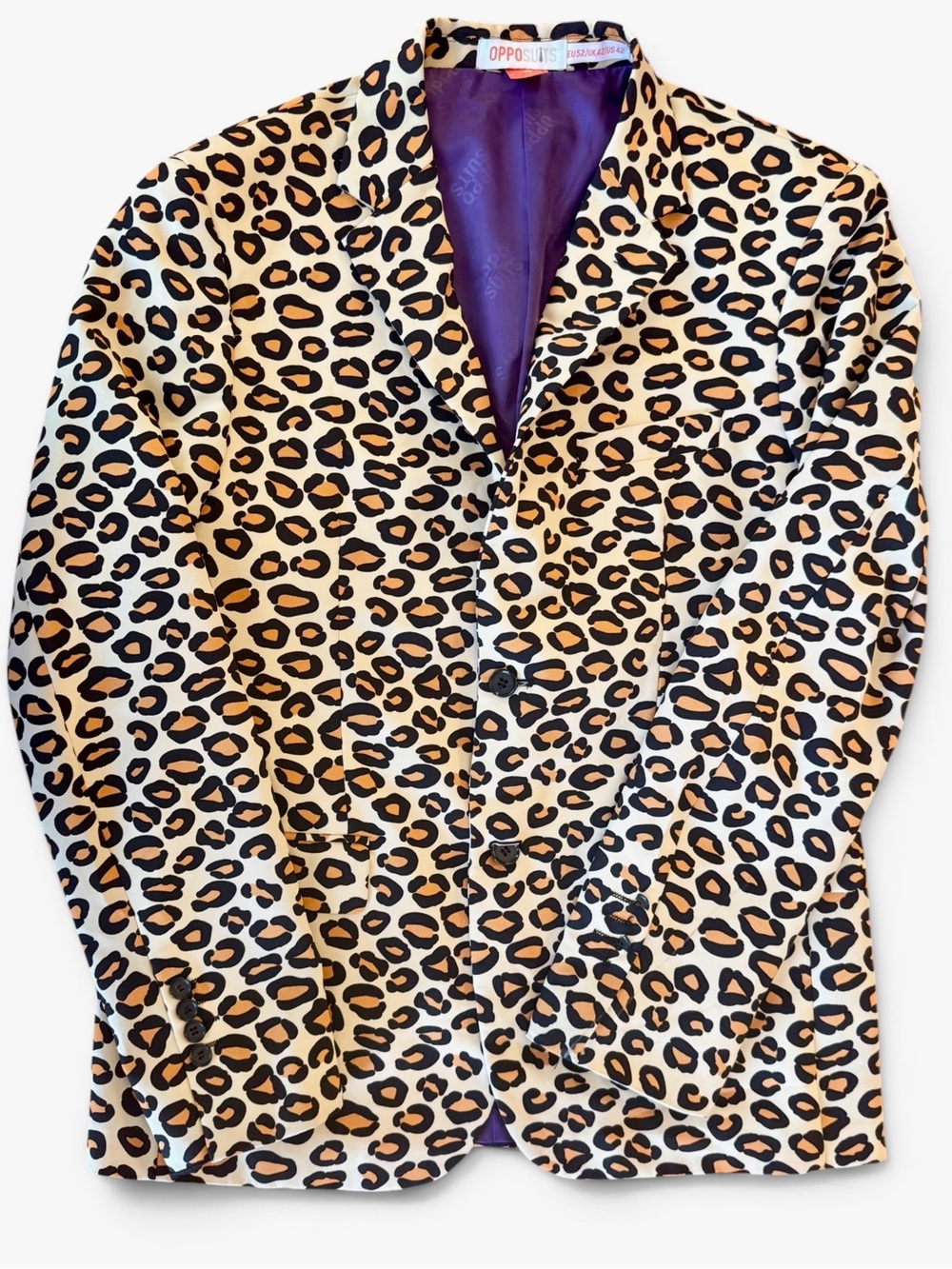 OppoSuits “The Jag” Leopard 3-Piece Suit — Jacket, Trousers & Tie - Men’s L/42R